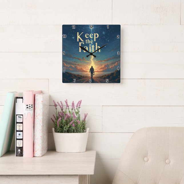 Keep The Faith: Guided Journey Square Wall Clock (Reading Room)