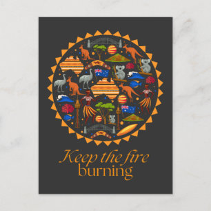 keep the fire burning Naidoc Australia souvenir  Postcard