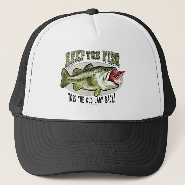 Keep the Fish by Mudge Studios Trucker Hat (Front)