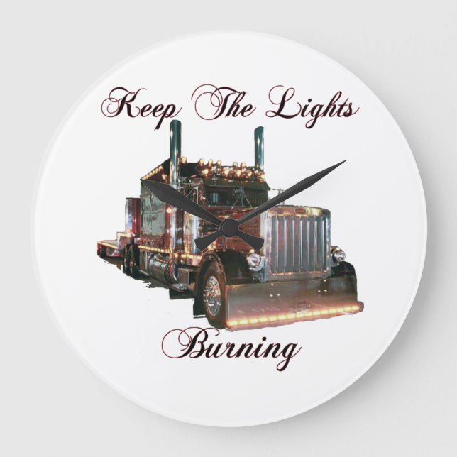 Keep the Lights Burning Large Clock (Front)
