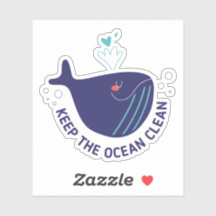Keep the Ocean Clean Custom Shape Sticker