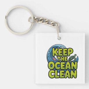 Keep The Ocean Clean Sea Turtle Awareness Key Ring