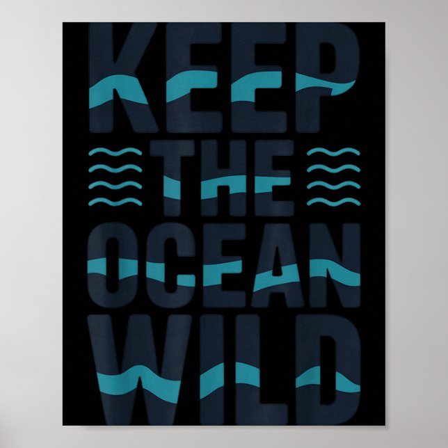 Keep the ocean wild environmental message  poster (Front)