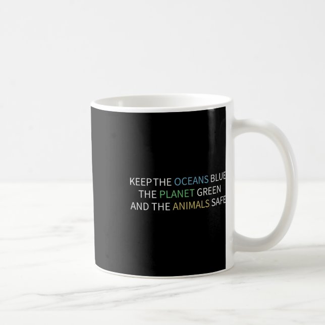 Keep The Oceans Blue Environmental Protection, Cli Coffee Mug (Right)