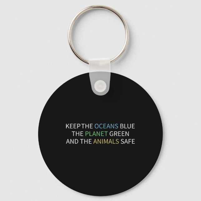 Keep The Oceans Blue Environmental Protection, Cli Key Ring (Front)