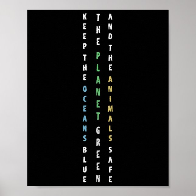 Keep The Oceans Blue Environmental Protection Clim Poster (Front)