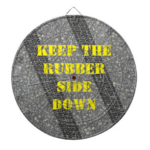 Keep the Rubber Side Down Tire Tracks Dartboard