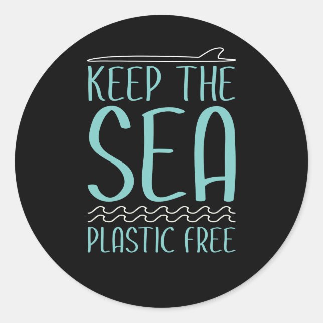 Keep the sea plastic free classic round sticker (Front)