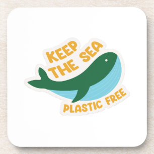 Keep the sea plastic free coaster