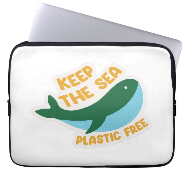 Keep the sea plastic free laptop sleeve (Front)