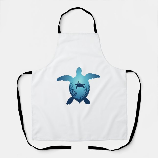 Keep The Sea Plastic Free Save The Sea Turtles T-S Apron (Front)