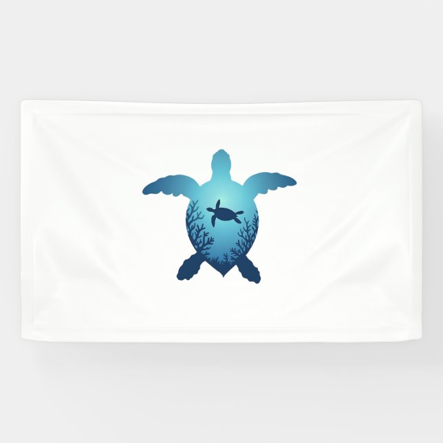 Keep The Sea Plastic Free Save The Sea Turtles T-S Banner (Horizontal)