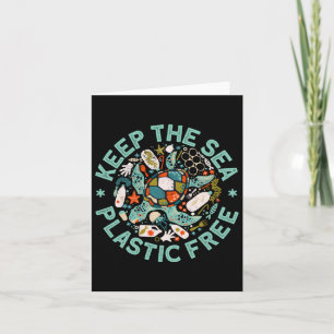 Keep The Sea Plastic Free Save Turtles Ocean Conse Card