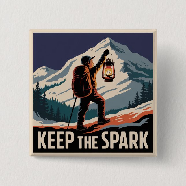 Keep The Spark 15 Cm Square Badge (Front)