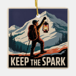 Keep The Spark Ceramic Ornament