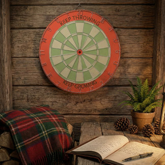 Keep Throwing Keep Growing Minimalist Sage Green Dartboard