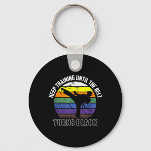 Keep training until the belt turns black Karate Key Ring