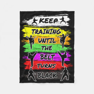 Keep Training Until The Belt Turns Black Retro Kar Fleece Blanket