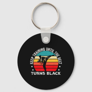 Keep Training Until The Belt Turns Black Retro Kar Key Ring