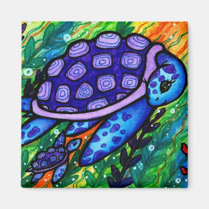 "Keep Up!" Sea Turtle and Baby Magnet