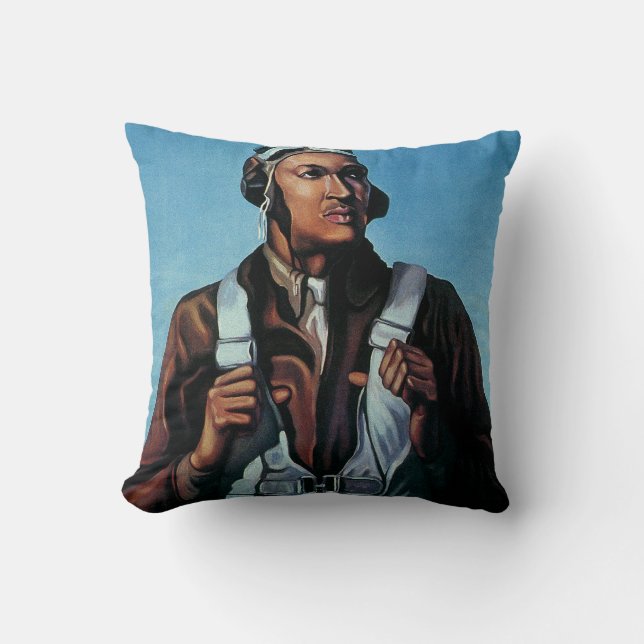 Keep Us Flying! ~ Tuskeegee Airman Cushion (Front)