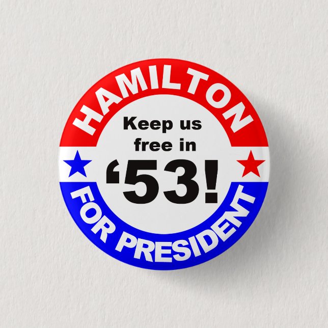 Keep us free in 2053 3 cm round badge (Front)