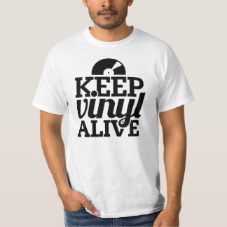 Keep Vinyl Alive T-Shirt - Dj's, Mixing - White