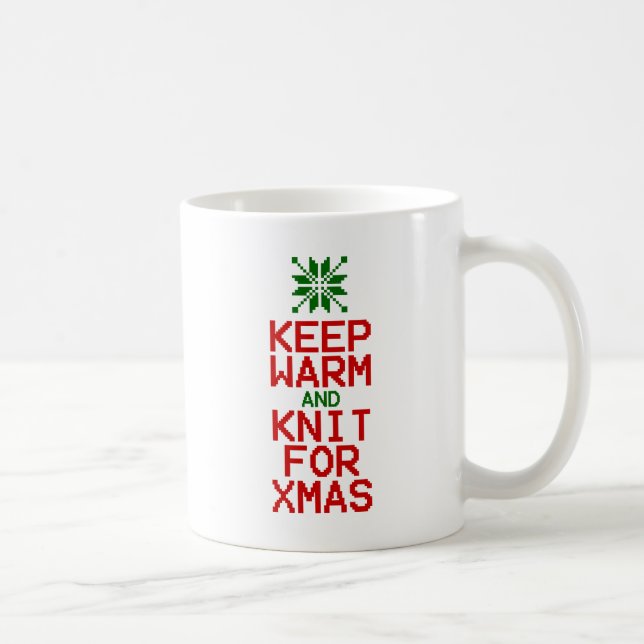 Keep Warm and Knit for Xmas Coffee Mug (Right)