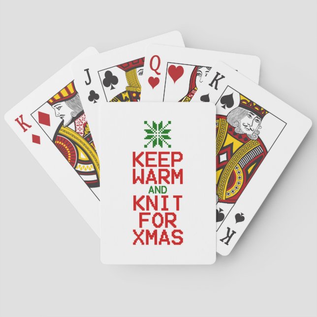 Keep Warm and Knit for Xmas Playing Cards (Back)