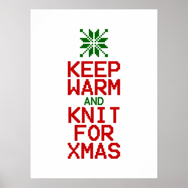 Keep Warm and Knit for Xmas Poster (Front)