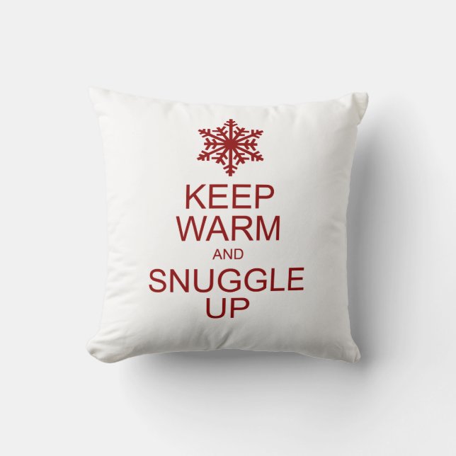 Keep warm and snuggle up holiday pillow (Front)