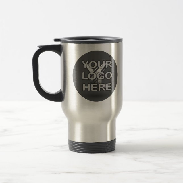Keep Your Brand Hot (or Cold): Custom Stainless  Travel Mug (Left)