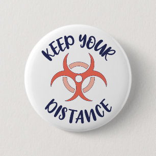 Keep Your Distance // Virus Awareness 6 Cm Round Badge