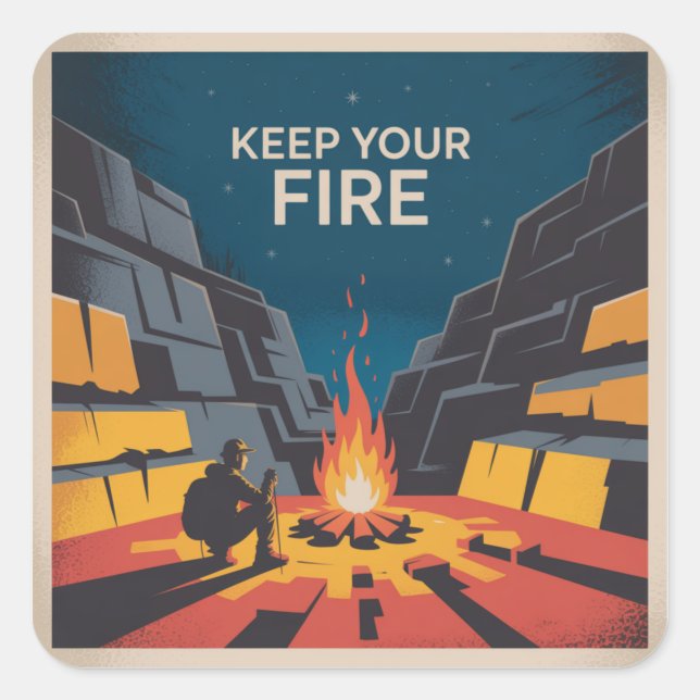 Keep Your Fire Square Sticker (Front)