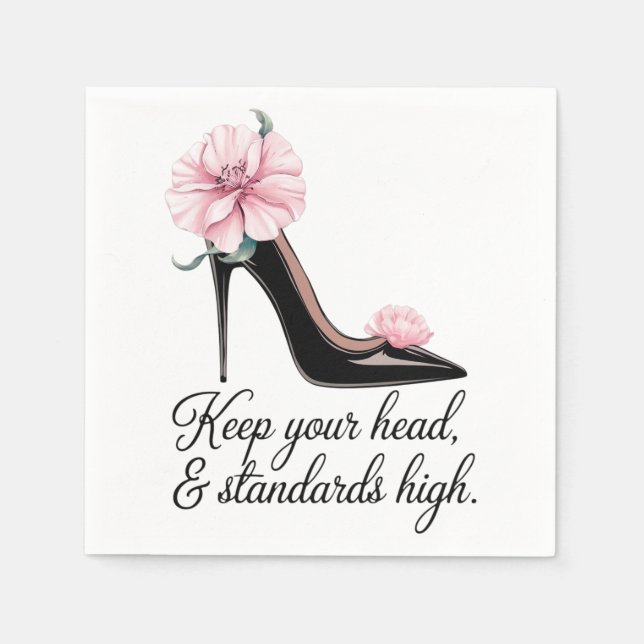 Keep your head and standards high Coco Chanel  Napkin (Front)