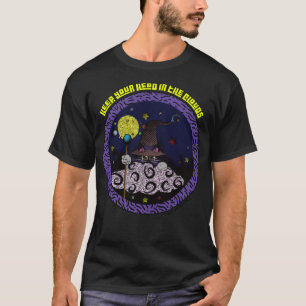 Keep Your Head In The Clouds Cartoon Wizard Cat T-Shirt