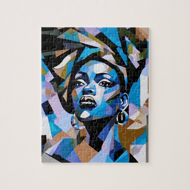 Keep Your Head Up African American Woman Black Art Jigsaw Puzzle (Vertical)