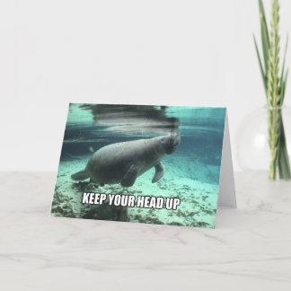 "Keep Your Head Up" Calming Manatee Greeting Card