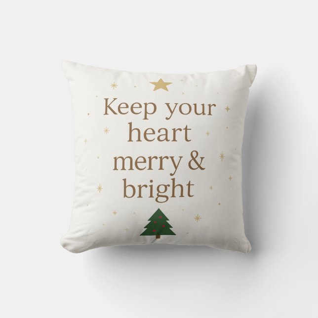 Keep Your Heart Merry & Bright – Cozy Holiday  Cushion (Front)