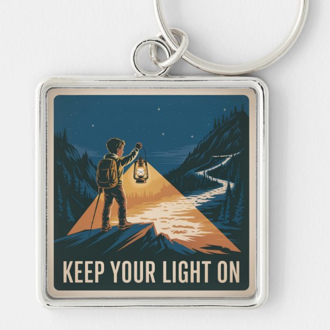 Keep Your Light On Key Ring (Front)
