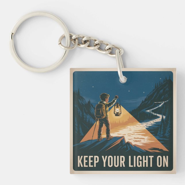 Keep Your Light On Key Ring (Front)