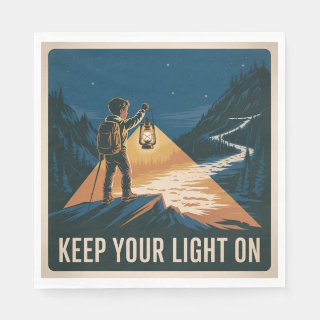 Keep Your Light On Napkin (Front)