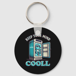 Keep Your Mind Cool Motivational Quote Sticker Key Ring