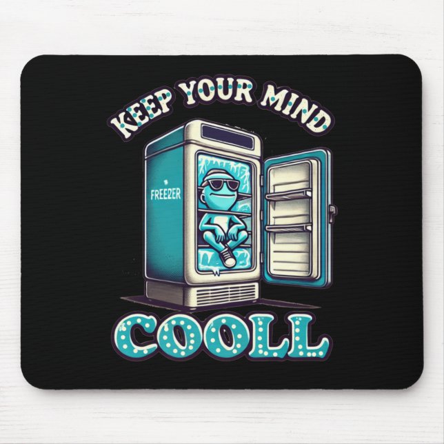 Keep Your Mind Cool Motivational Quote Sticker  Mouse Pad (Front)