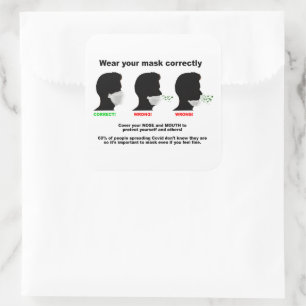 Keep your mouth and nose covered paper stickers