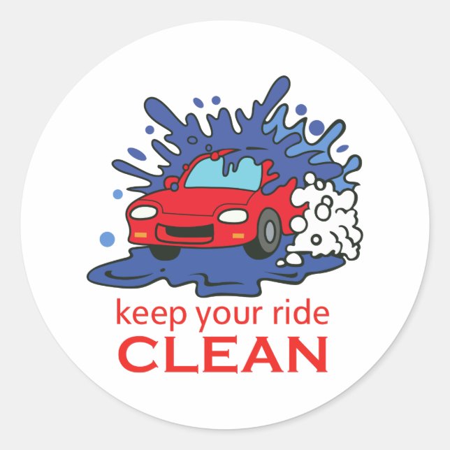 KEEP YOUR RIDE CLEAN CLASSIC ROUND STICKER (Front)