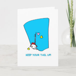 Keep Your Tail Up-On White Holiday Card