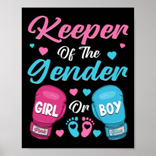 Keeper Of Gender Boxing Gender Reveal Family Party Poster