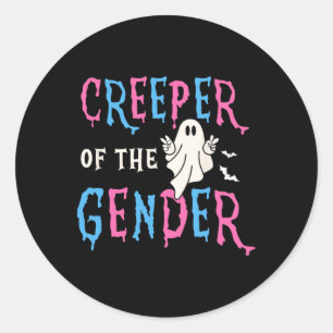 Keeper Of Gender Halloween Funny Creeper Gender Re Classic Round Sticker