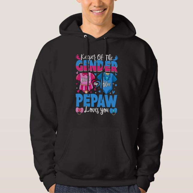 Keeper Of Gender Pepaw Loves You Pink Or Blue Baby Hoodie (Front)